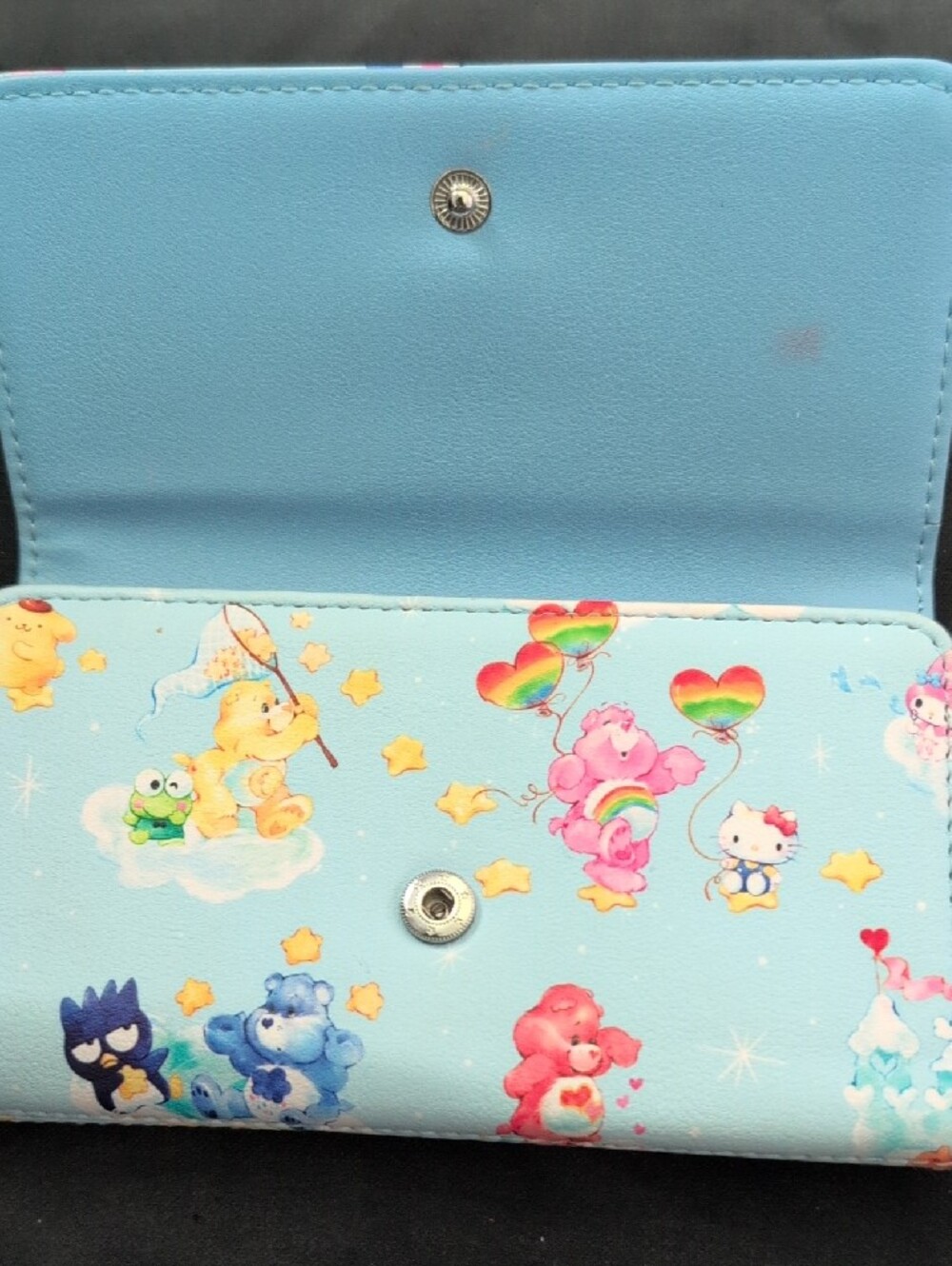 Loungefly Kids Sky Blue Care Bears & Hello Kitty Wallet - Picture 4 of 9